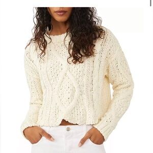 Free People Cutting Edge Cable Knit Sweater S